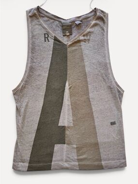 G-Star RAW Women Oversized Graphic V Neck Muscle Tank Gray S